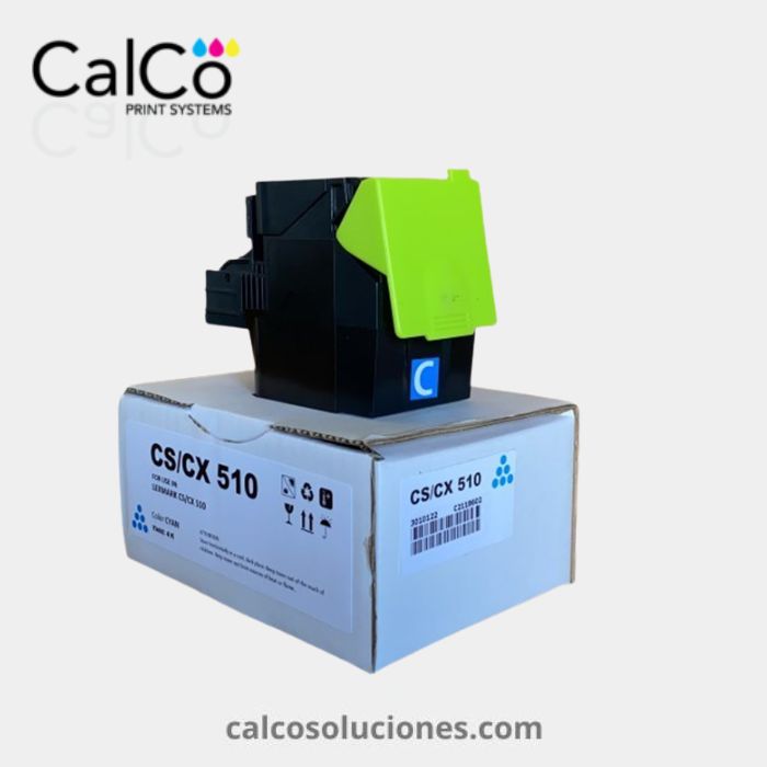Tóner CX 510 Cyan HC Compatible con Lexmark - 80C2XC0HC
