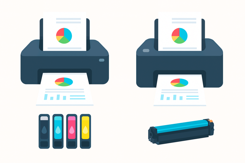 comparative between toner and injection printing